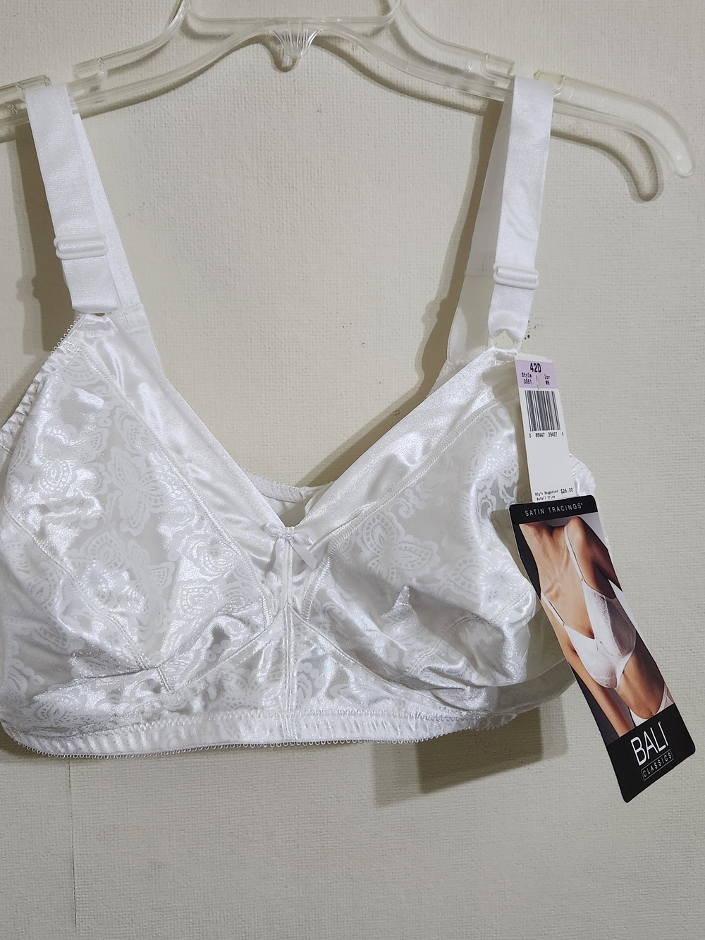 Bali Satin Lace Non-Wired Bra in White